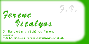 ferenc vitalyos business card