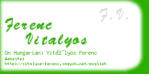 ferenc vitalyos business card